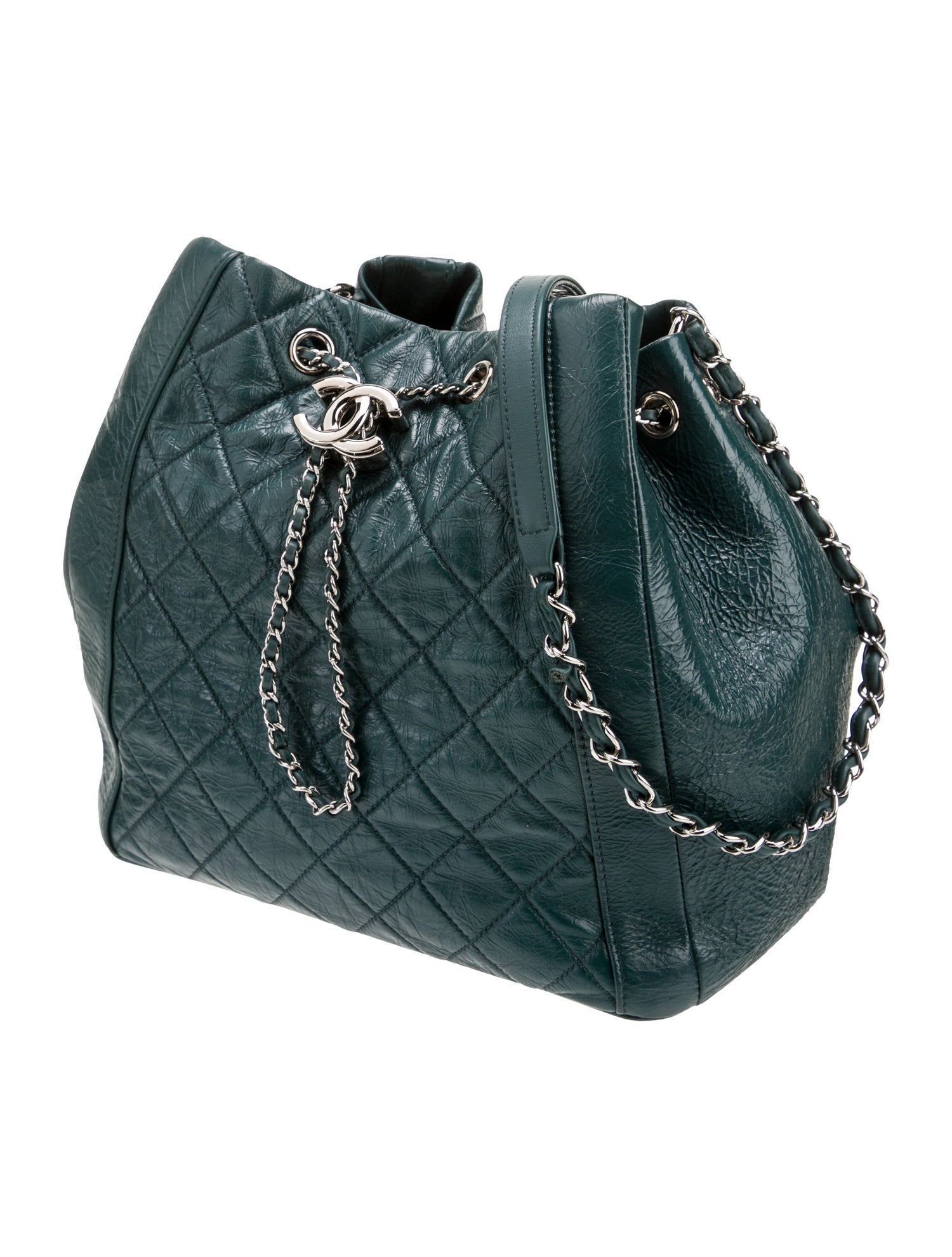 Chanel Quilted Drawstring Bucket Bag - Black Bucket Bags, Handbags ...