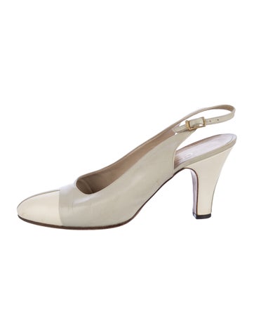 Chanel Pumps Vintage Interlocking CC Logo Slingback 8