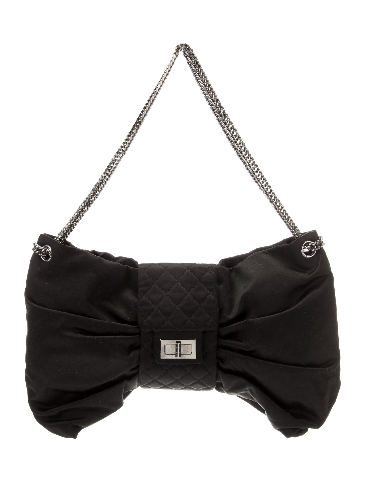 Chanel Reissue Bow Clutch w/ Chain - Black Shoulder Bags, Handbags 