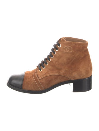 Chanel 2018 Interlocking CC Logo Combat Boots