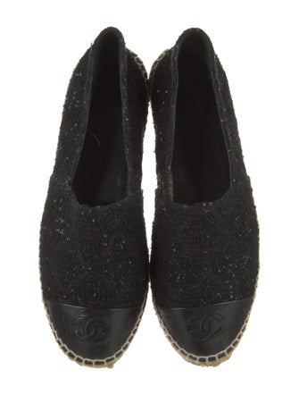 Chanel Interlocking CC Logo Tweed Espadrilles