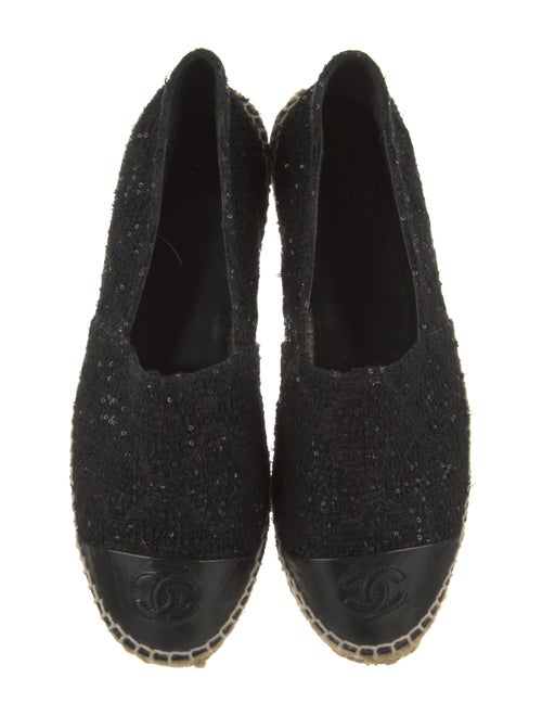 Chanel Interlocking CC Logo Tweed Espadrilles