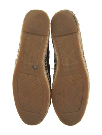 Chanel Interlocking CC Logo Tweed Espadrilles