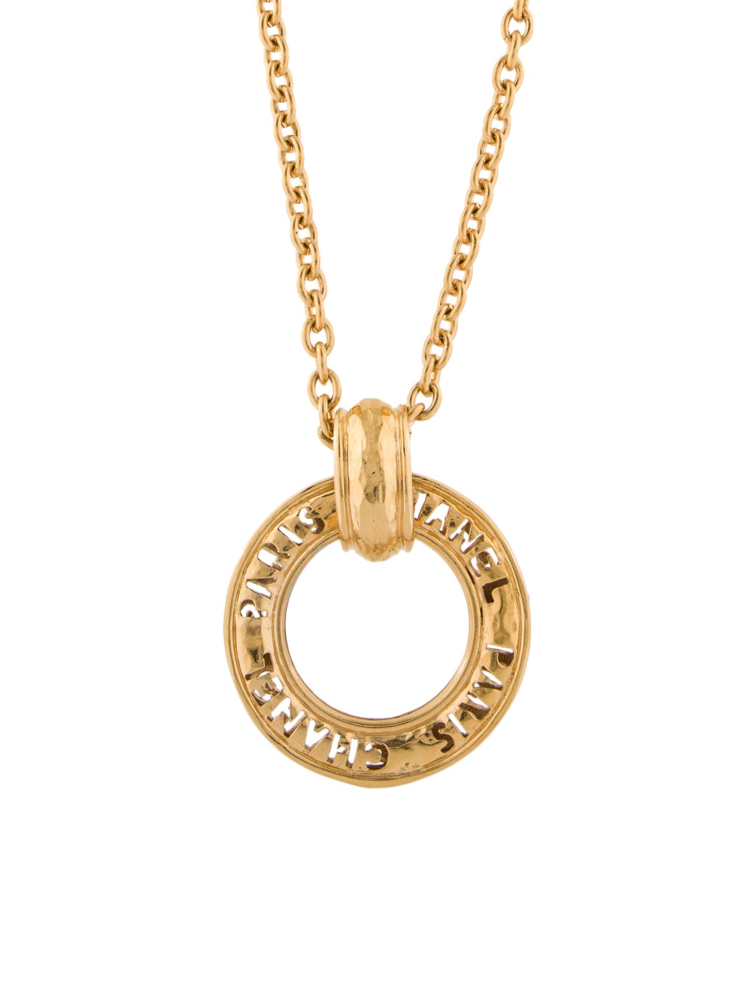 Chanel Vintage Logo Pendant Necklace