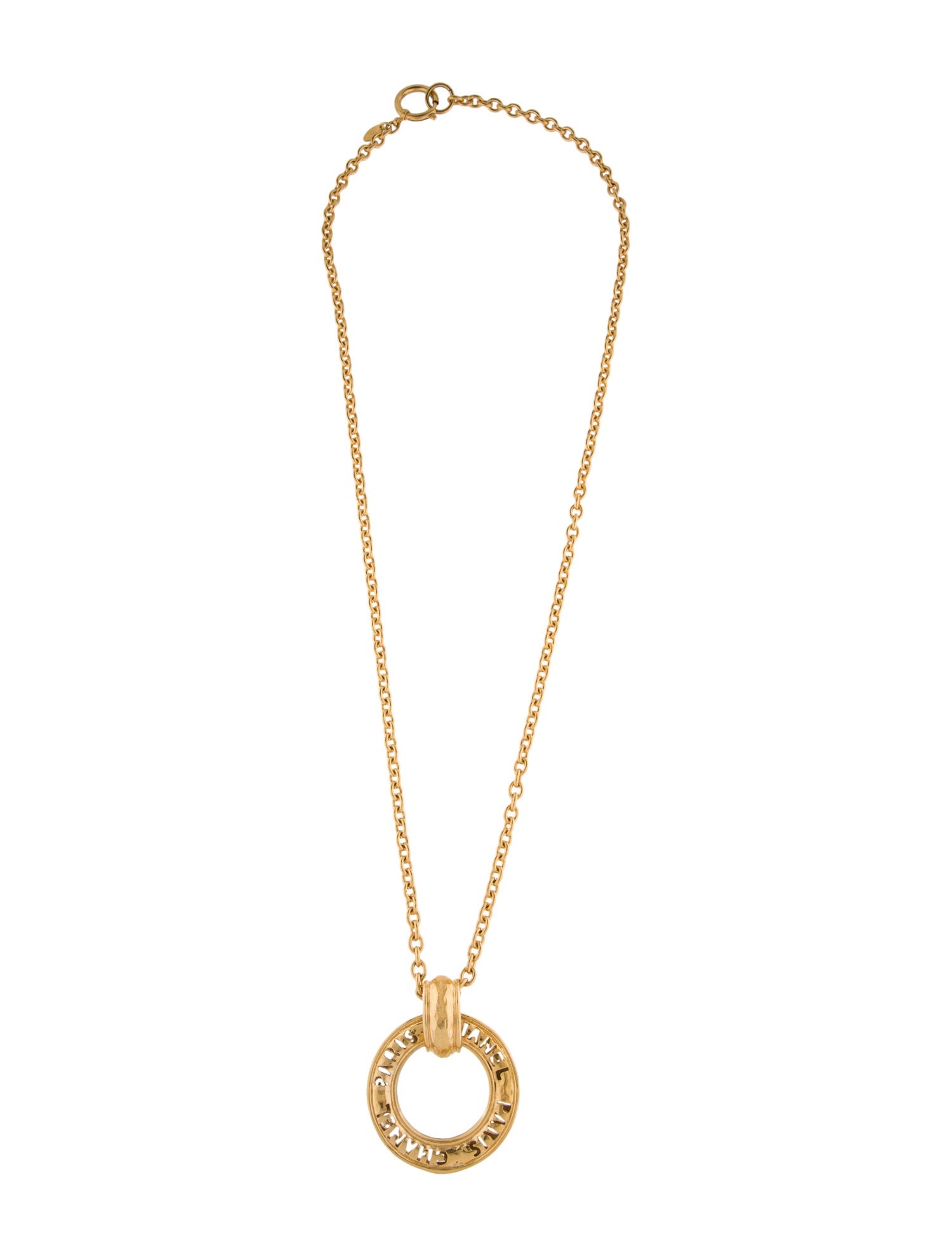 Chanel Vintage Logo Pendant Necklace