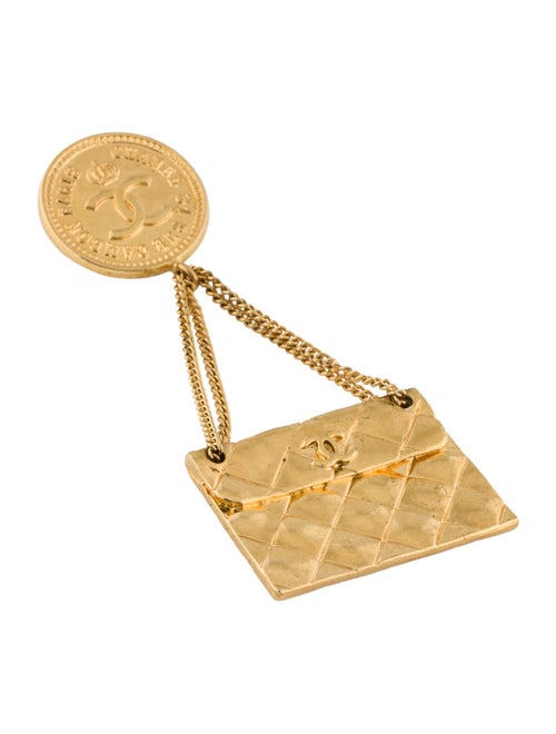Chanel Vintage Quilted Flap Bag CC Brooch