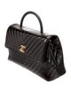 Chanel Medium Chevron Lizard-Trimmed Coco Handle Flap Bag