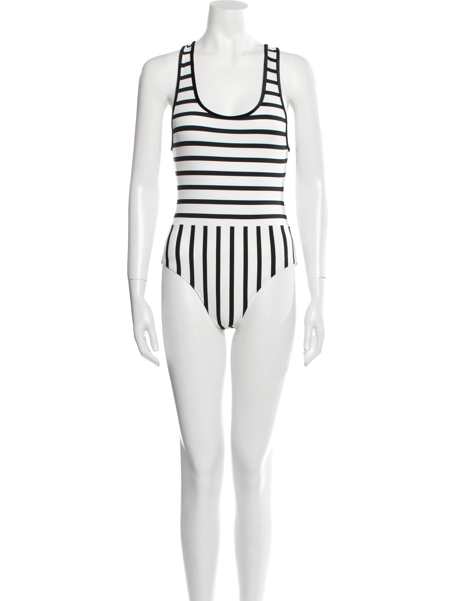 Chanel 2022 Striped OnePiece w/ Tags Black Swimwear, Clothing