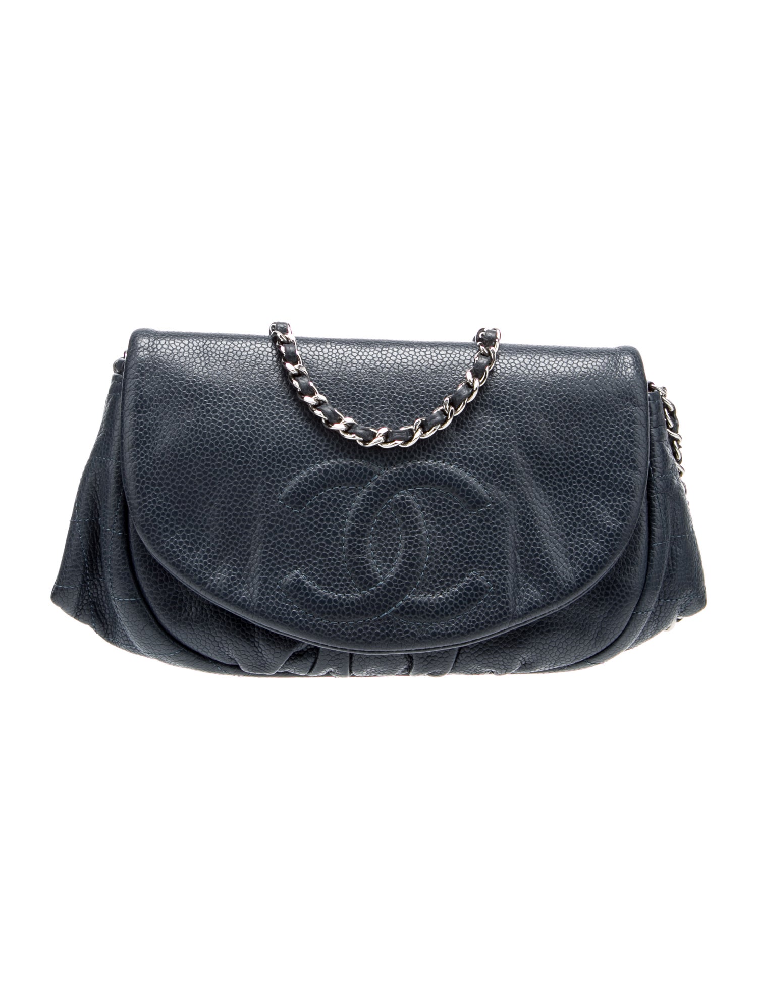 Chanel Half Moon Wallet On Chain Blue Crossbody Bags, Handbags