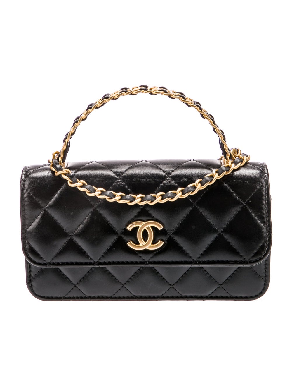 Chanel Top Handle Clutch w/ Chain Black Handle Bags, Handbags