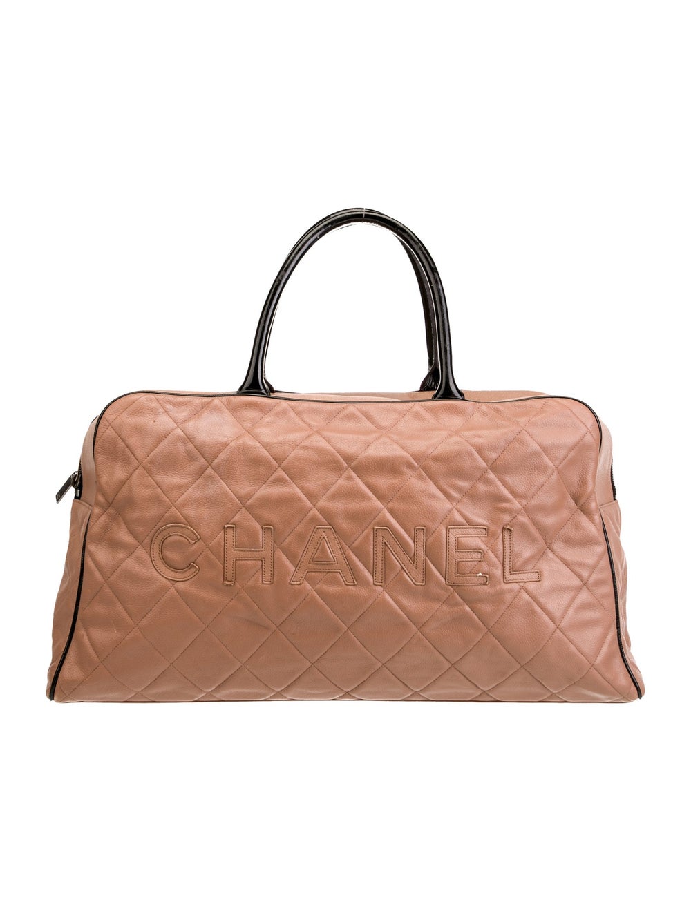 Chanel Quilted Logo Duffle Bag Neutrals Luggage and Travel, Handbags