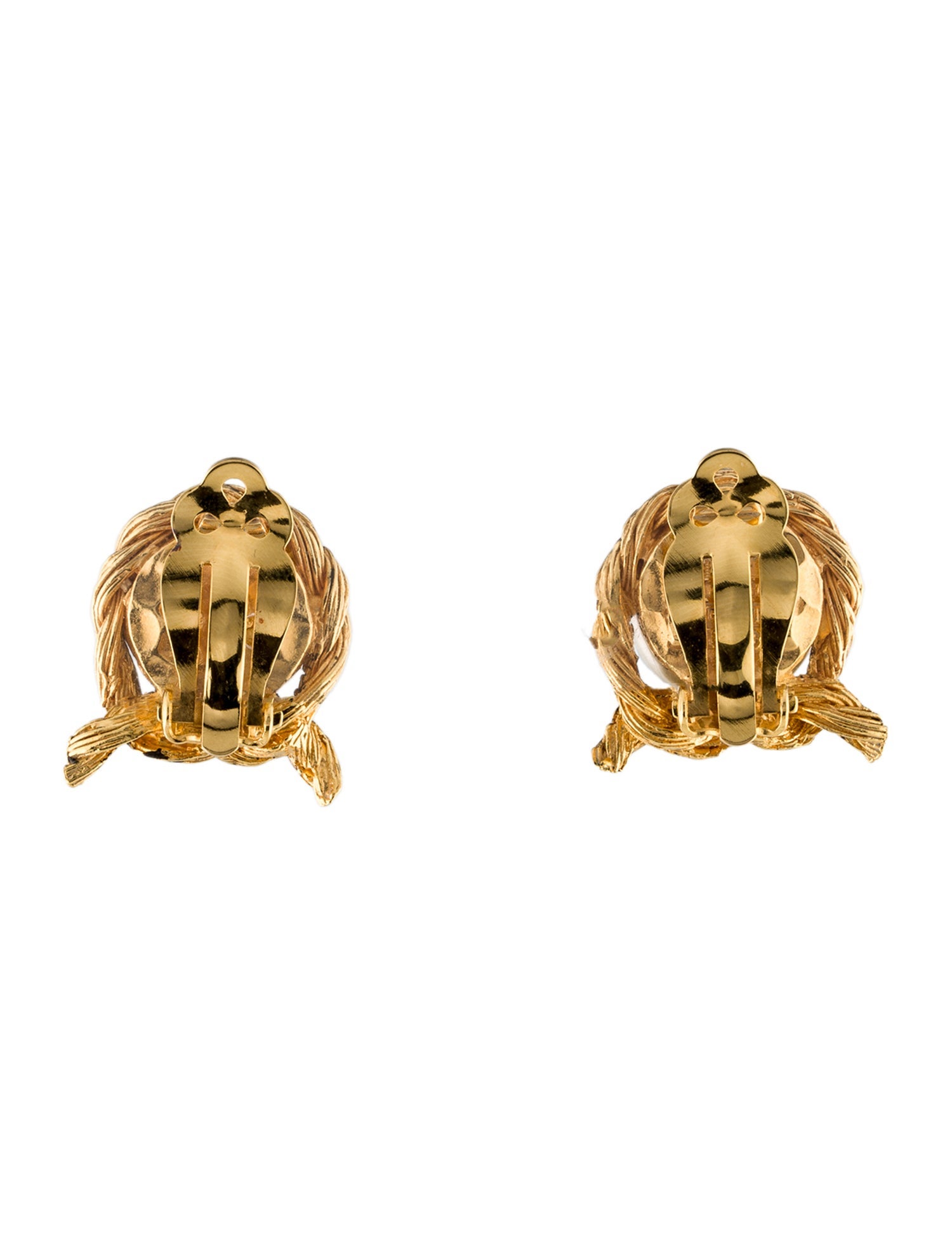 Chanel Vintage Faux Pearl Rope CC Clip-On Earrings