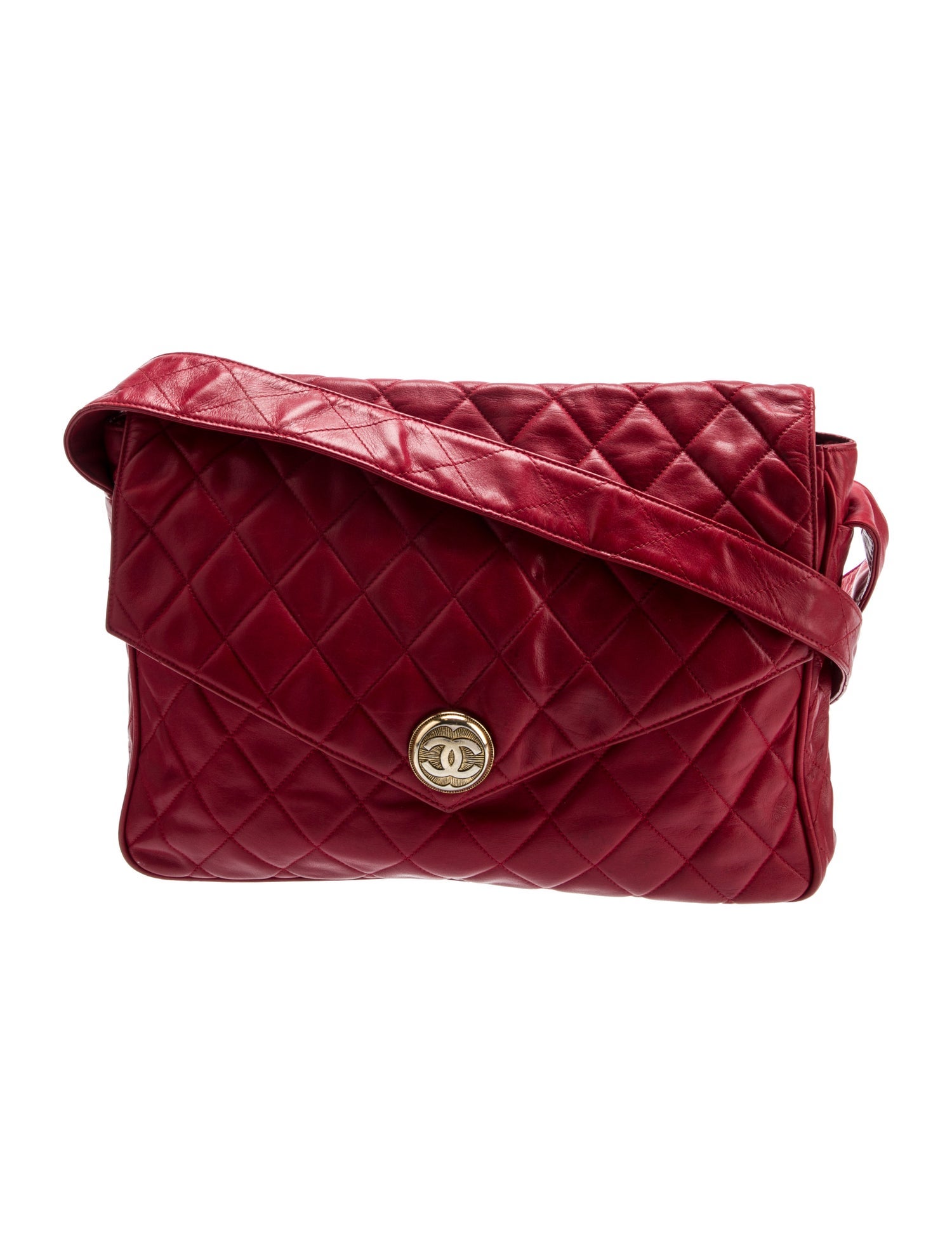 Chanel Vintage Quilted Shoulder Bag Red Crossbody Bags, Handbags