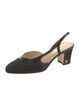 Chanel Interlocking CC Logo Leather Slingback Pumps