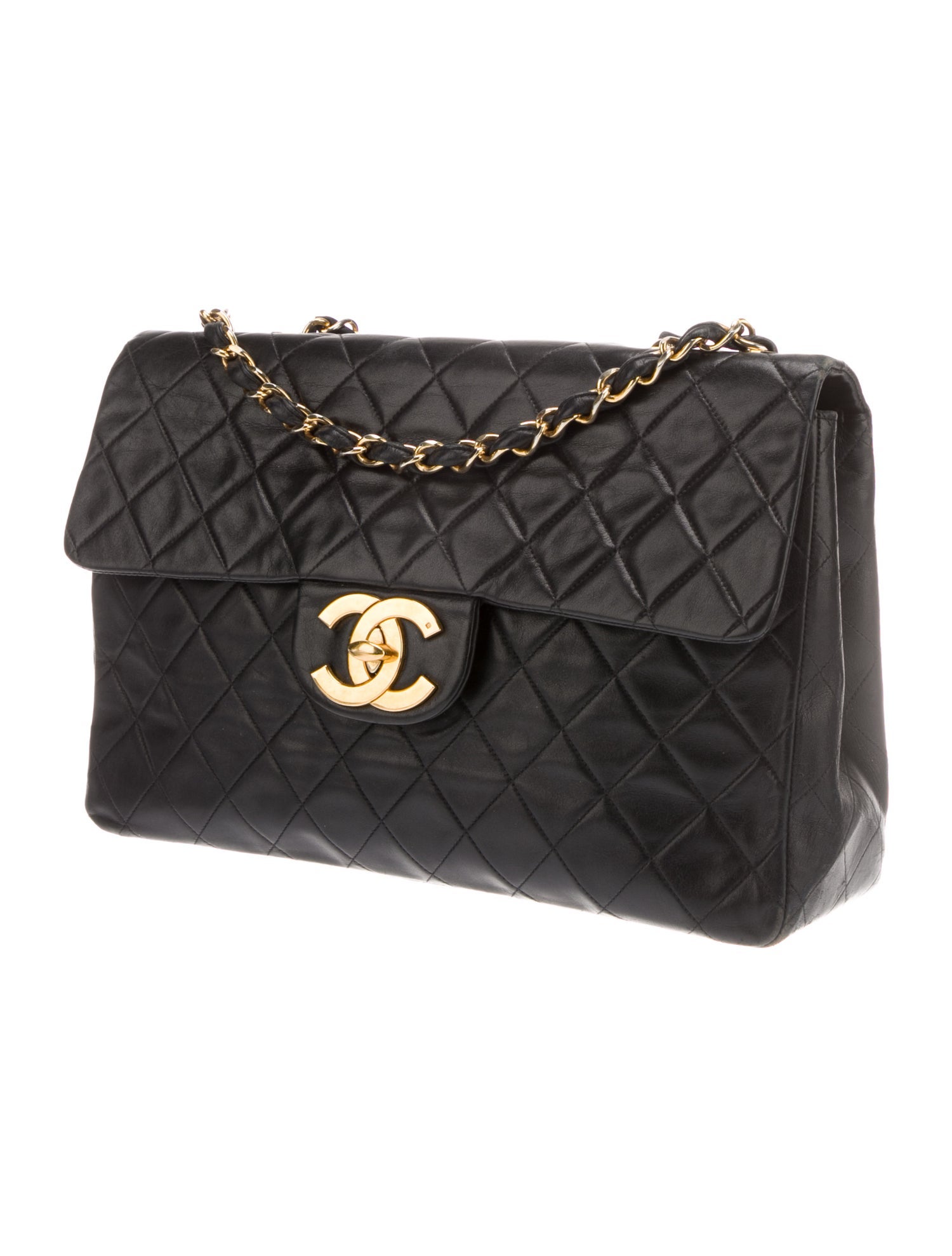 Chanel XL Jumbo Single Flap Bag - Black Shoulder Bags, Handbags