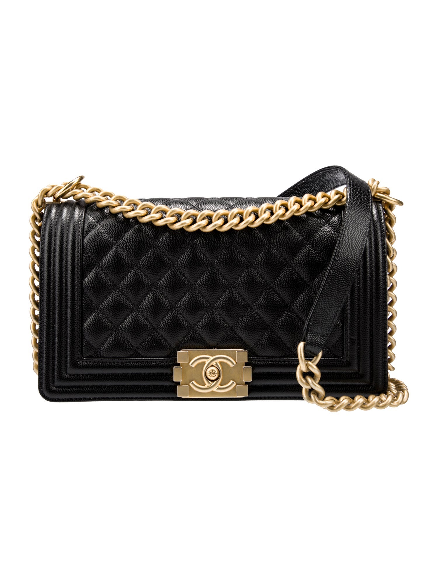 Chanel Medium Caviar Boy Bag Black Crossbody Bags, Handbags