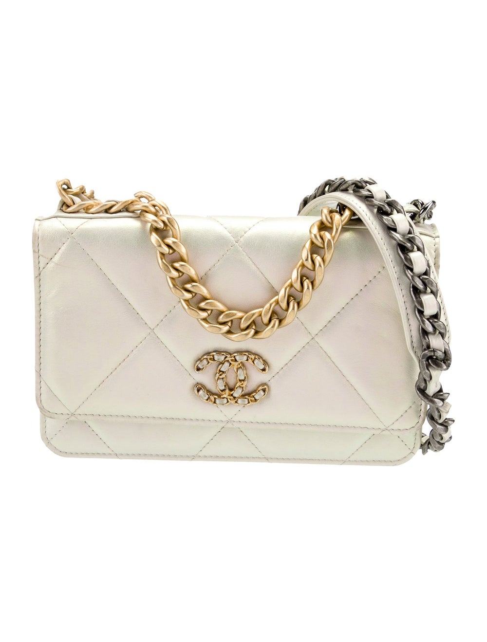 Chanel Iridescent 19 Wallet on Chain Metallic Crossbody Bags