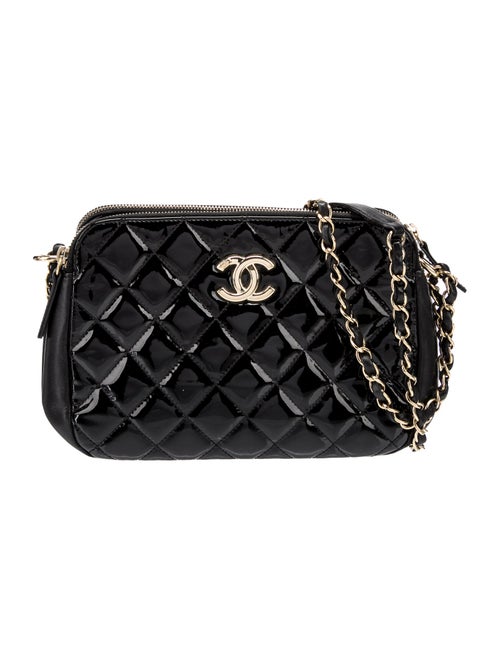 Chanel Patent Double Zip Camera Bag