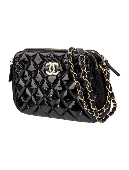 Chanel Patent Double Zip Camera Bag