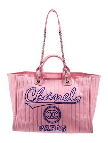 Chanel Totes 2023 Striped Medium Deauville Tote