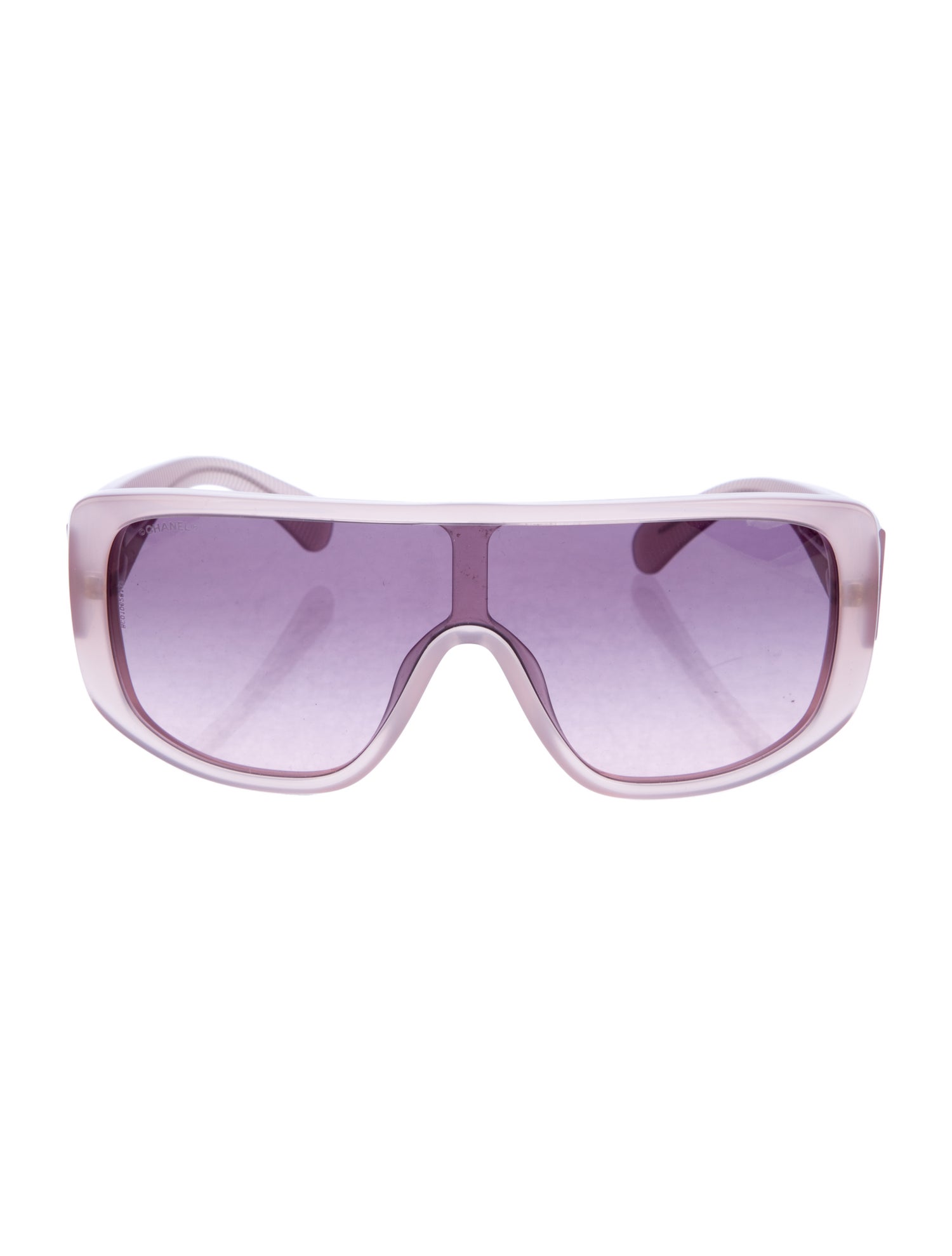 Chanel Interlocking CC Logo Shield Sunglasses Pink Sunglasses