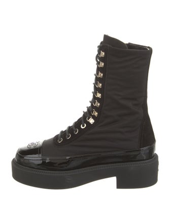 Chanel 2021 Interlocking CC Logo Combat Boots