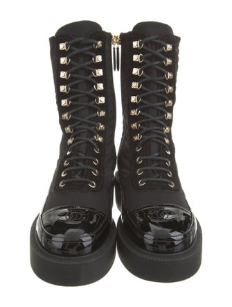 Chanel 2021 Interlocking CC Logo Combat Boots