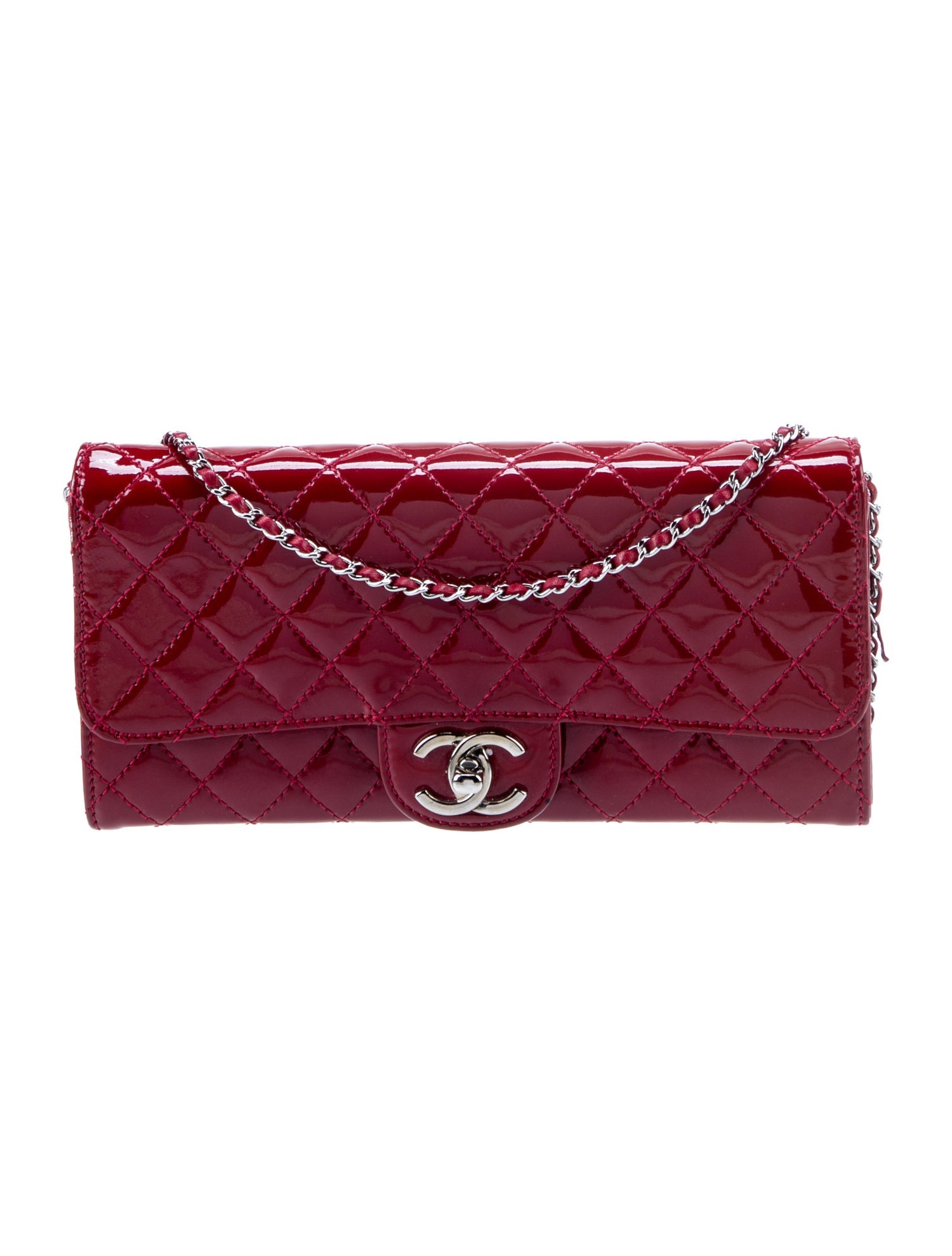 Chanel E/W Accordion Wallet On Chain Red Crossbody Bags, Handbags