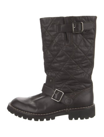 Chanel 2011 Interlocking CC Logo Moto Boots