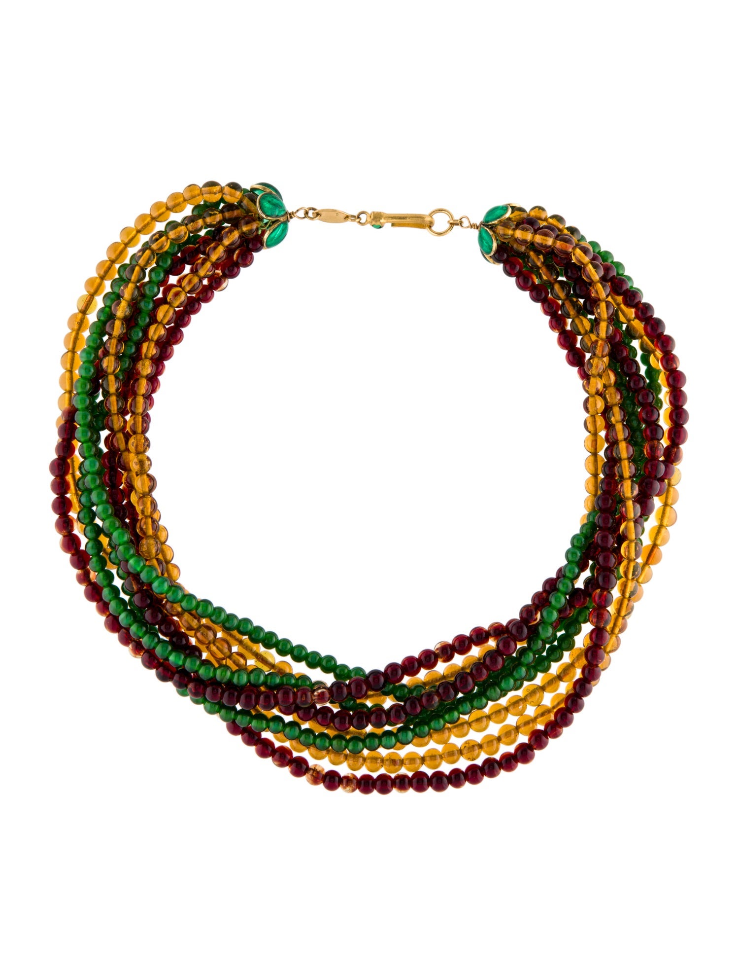 Chanel Vintage Gripoix Bead Multistrand Necklace