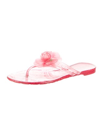 Chanel Interlocking CC Logo Rubber Flip Flops