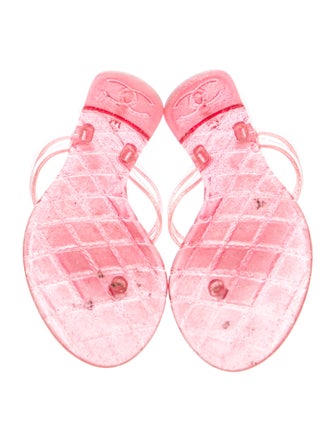 Chanel Interlocking CC Logo Rubber Flip Flops