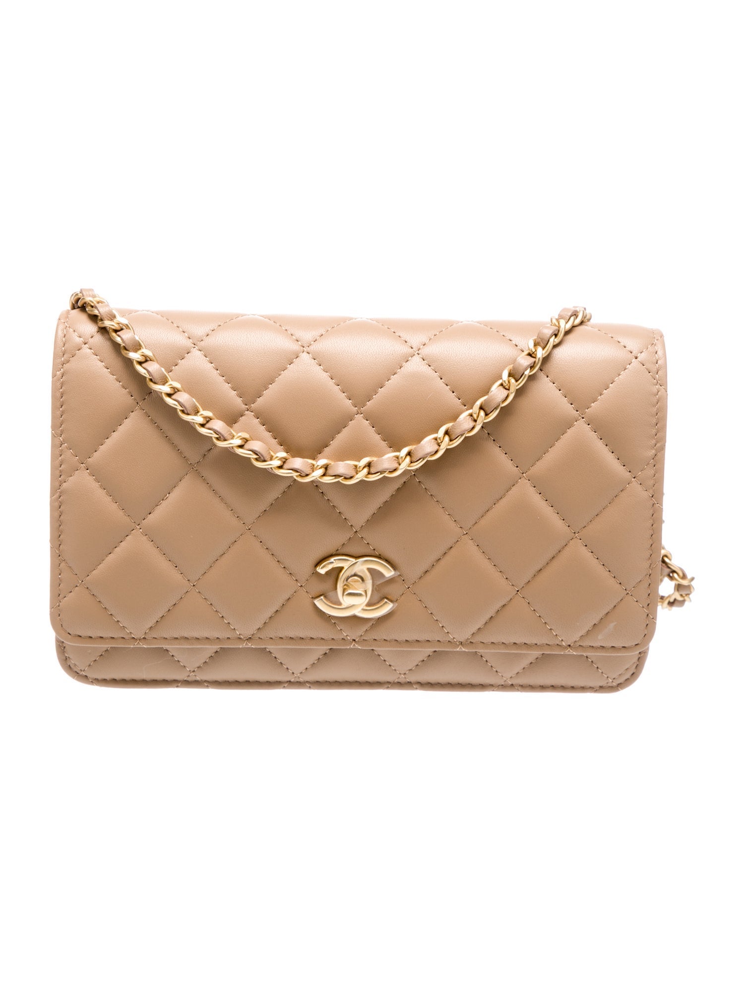 Chanel Pearl Crush Wallet On Chain Neutrals Crossbody Bags, Handbags