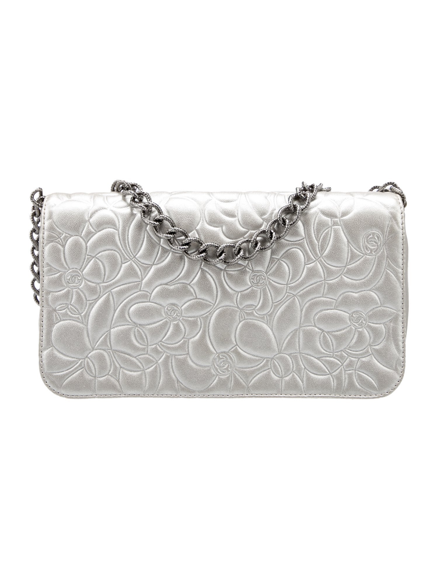 Chanel Metallic Camellia Flap Bag