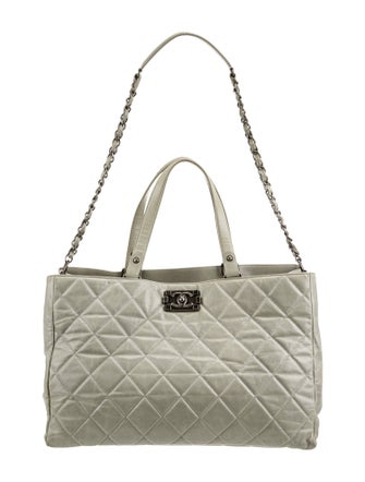 Chanel Quilted Boy Shopping Tote