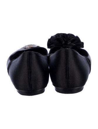 Chanel Camellia Accent Satin Ballet Flats