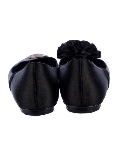 Chanel Camellia Accent Satin Ballet Flats