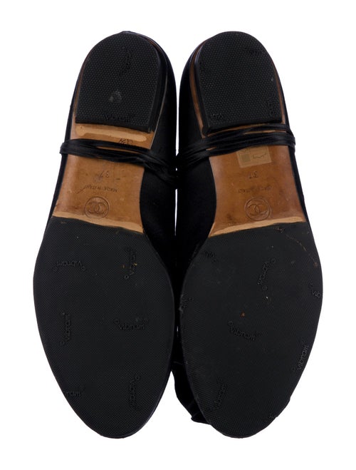 Chanel Camellia Accent Satin Ballet Flats