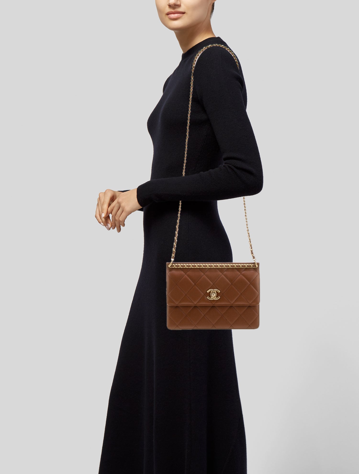 Chanel Chain Frame Flap Bag - Brown Crossbody Bags, Handbags