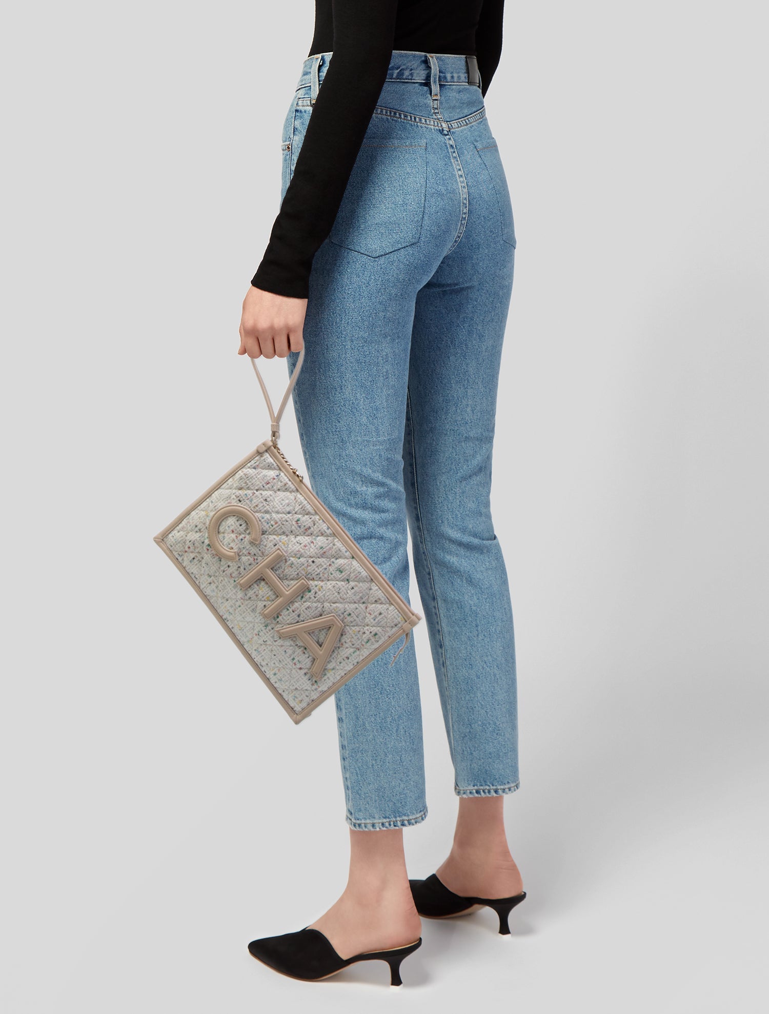 Chanel Tweed PVC Pouch