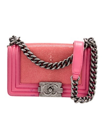 Chanel Shoulder Bags Small Galuchat Boy Bag