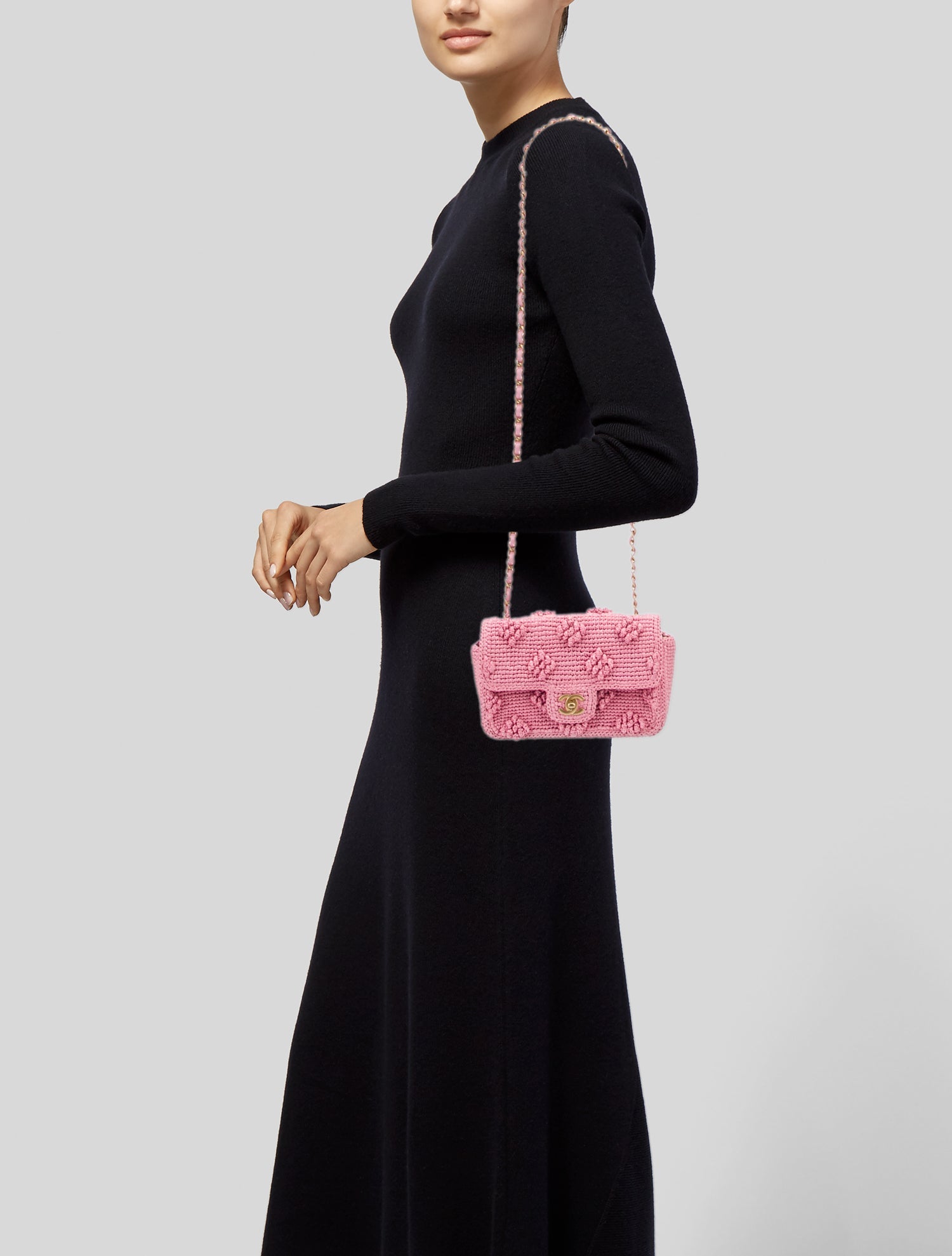 Chanel 2024 Small Dolce Raffia Flap Bag w/Tags - Pink Shoulder