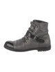 Chanel Interlocking CC Logo Calfskin Combat Boots