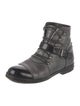 Chanel Interlocking CC Logo Calfskin Combat Boots