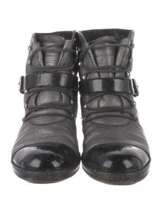 Chanel Interlocking CC Logo Calfskin Combat Boots