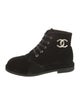 Chanel 2017 Interlocking CC Logo Combat Boots
