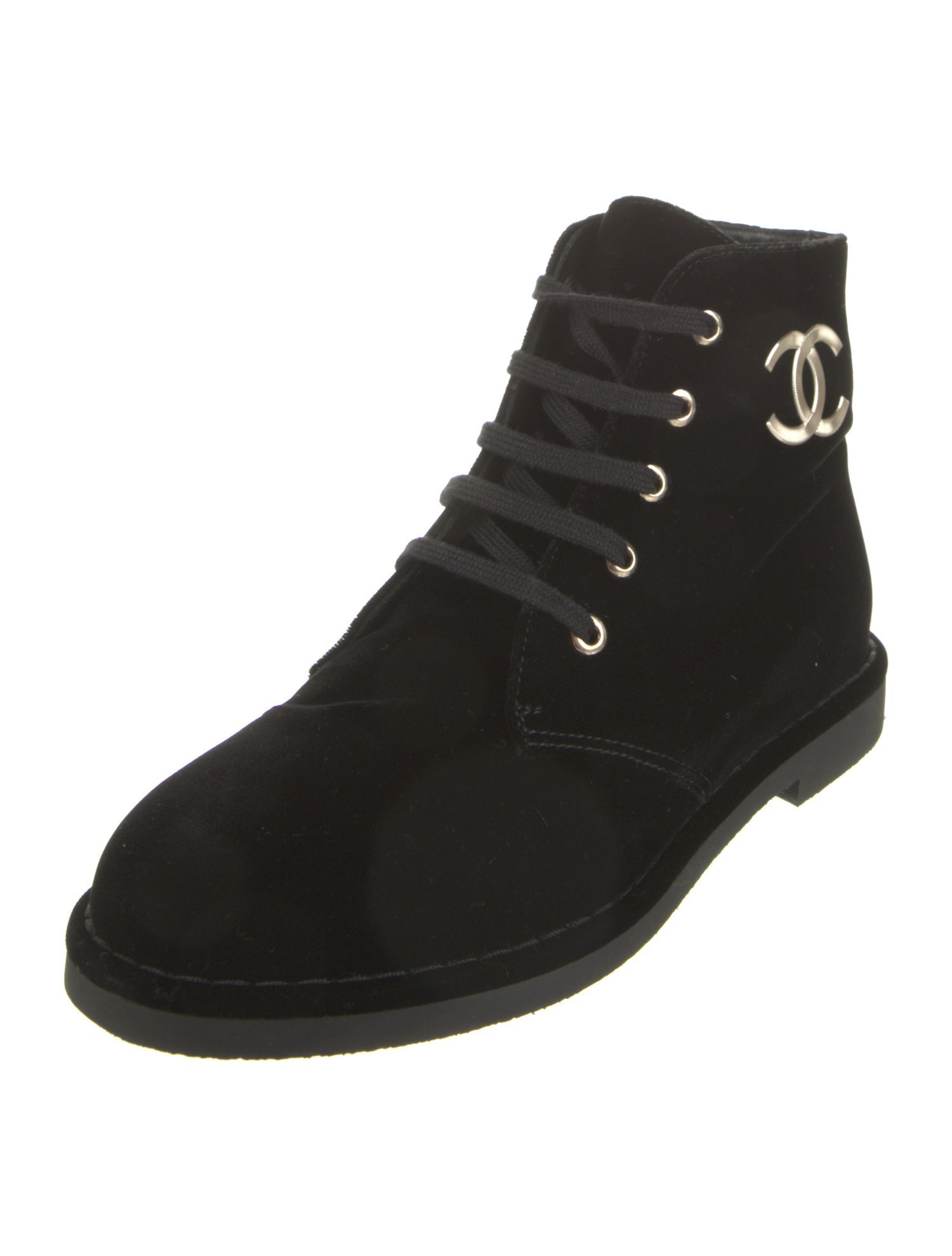 Chanel 2017 Interlocking CC Logo Combat Boots
