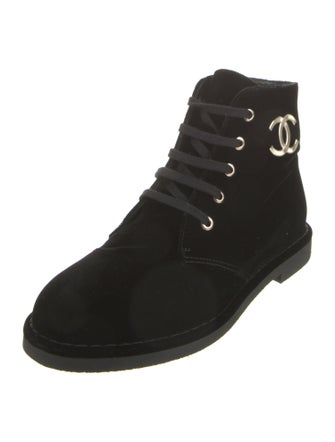 Chanel 2017 Interlocking CC Logo Combat Boots