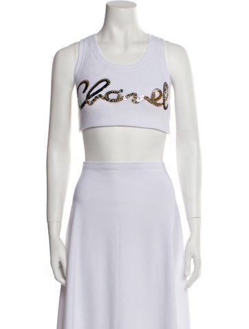 Chanel Tops 2022 Graphic Print Crop Top Us2, Fr34 | XS