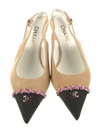 Chanel 2023 Interlocking CC Logo Slingback Pumps